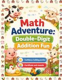 Math Adventure: Double‑Digit Addition Fun: Exciting Horizontal Addition Worksheets with Cute Animal Friends