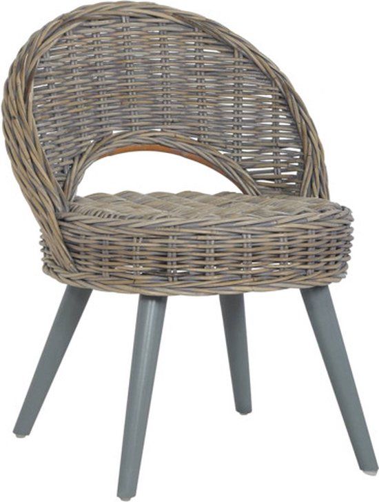 vidaXL Fauteuil kubu rattan grijs