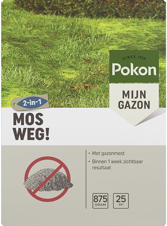 Pokon Mos Weg! - 875gr - Onkruidverdelger - Geschikt voor 25m² - Mosbestrijder - Anti mos gazon