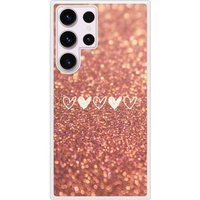 Samsung Galaxy S23 Paillettes coeur Verstevigd hoesje met sublimatie bedrukking