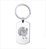 MC Living Kalkoen RVS Sleutelhanger
