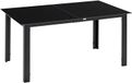 Outsunny Table de jardin - Aluminium - 150x90x74cm - Noir