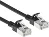 ACT Zwarte 0,5 meter LSZH S/FTP CAT7 slimline patchkabel snagless met RJ45 connectoren DF7900