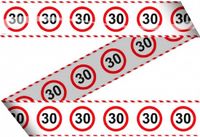 Folat Markeerlint/afzetlint 30 jaar - 2x - verjaardag versiering met stop bord - 15 meter