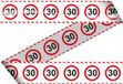 Folat Markeerlint/afzetlint 30 jaar - 2x - verjaardag versiering met stop bord - 15 meter