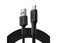 Green Cell KABGC18 Lightning-kabel 2 m Zwart
