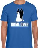 Bellatio Decorations Vrijgezellenfeest T-shirt - Heren - Game Over - Blauw - Maat S