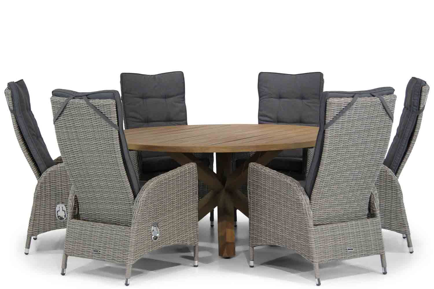 Garden Collections Lincoln/Sand City 160 cm Rond Dining Tuinset 7-delig