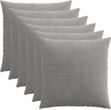 vidaXL - Kussensloop - 6 stuks - ALMELO - Lichtgrijs - 80 x 80 cm - corduroy