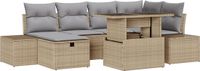 vidaXL Tuinbank - Poly Rattan - Beige/ Lichtgrijs - 2 zitplekken