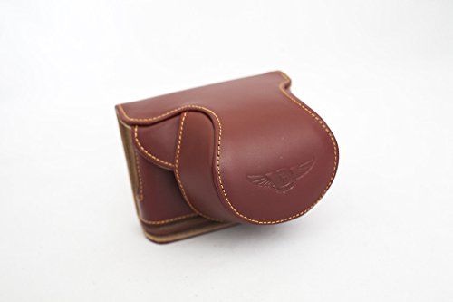 TP Handgemaakte Echt Lederen Full Camera Case Bag Cover voor Panasonic GM1 12-32mm/f3.5~5.6 Bruin Kleur