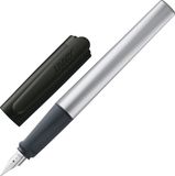 LAMY nexx black vulpen - met antislip grip & gepolijnde stalen penpunt voor linkshandigen (LH) in schrijfdikte Medium - driehoekige behuizing van aluminium - inclusief LAMY T 10 blauwe inktpatroon