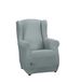 Estoralis Sumatra Bi-elastische fauteuilhoes, zeer elastische stof, C-04, blauw, voor oorfauteuils van 70 tot 110 cm, kwaliteitsbescherming, super verstelbaar