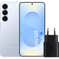 Samsung Galaxy S25 256GB - Lichtblauw - 5G + Oplader 25W - Zwart