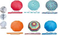 Merkloos Meerkleurige Ovale Stokparasol met UV-bescherming