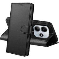 Phonillico® Case voor Xiaomi Redmi Note 14 5G - Zwart Portemonnee Flap Magnetische Flip Card Storage