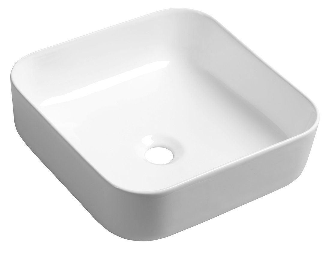 Sapho PRATA Keramische opzet wastafel 38,5x14x38,5cm - Wit