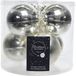 Decoris Kerstballen - 6x st - zilver - 8 cm - glas - glans en mat