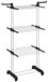 Sèche-linge sur roulettes - Étendoir pliable - Inox - 73 x 64 x 177 cm - 6 barres de séchage - Ailes latérales - Vert olive