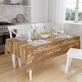 Bonamaison Tafelkleed, Anti-Mold, Sneldrogend, Waterdicht, 100% Polyester Tafellaken, Bruine tinten, 140 x 160 Cm