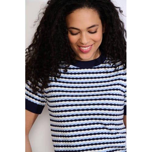 LOLALIZA gestreepte top blauw