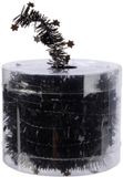 Decoris guirlande de Noël - 3x - avec étoiles - noir - lametta - 700 cm