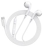 Avizar Mayaxess, USB-C oordopjes met microfoon voor iPhone 16 Pro Max, wit