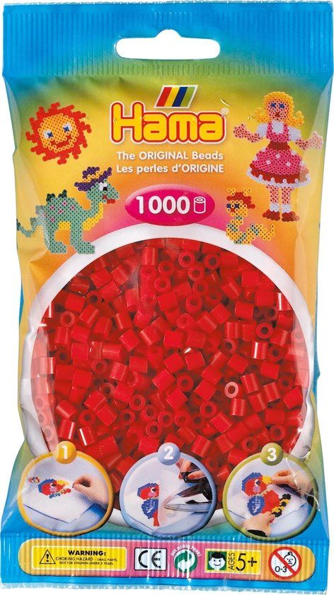 Hama Strijkkralen 1000 Stuks Donkerrood