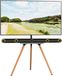 Support TV trépied pour écrans de 43 à 65 pouces - Support TV trépied rotatif portable avec plateau en bois - Charge max 35 kg