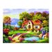 Diamond Painting Set, afbeelding met boerderijmotief en accessoires, knutselset om te schilderen met glittersteentjes, voor kinderen vanaf 5 jaar