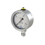 Riegler Glycerinmanometer, CrNi-staal, eenvoudige schaal in bar, aansluiting radiaal onder, G 1/2, kwaliteitsklasse 1,0, mes. 0-1,0 bar, Ø 100