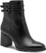 Tamaris Dames Enkellaarsje 1-25390-47 001 Zwart Leer/Synthetisch Blokhak Ritssluiting 5-7cm