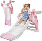 Nexar Glijbaan voor Peuters - Opvouwbaar - Wit/Roze - 115cm