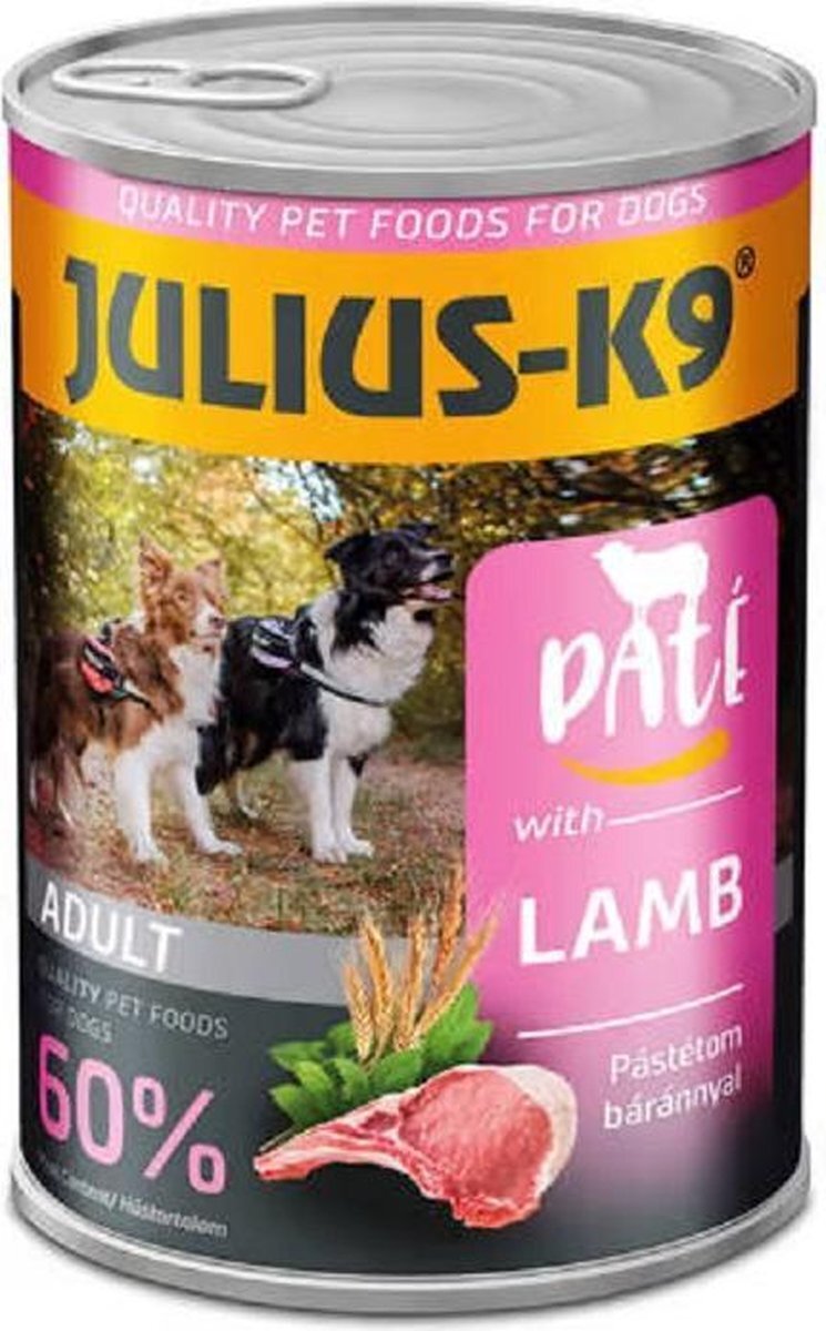 JULIUS K9 Julius-K9 - Hondenvoer - Blikvoer - Natvoer - Adult - Lamb - 10 x 400g