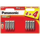 Panasonic Pro Power AAA Alkaline Wegwerpbatterijen 8 Stuks