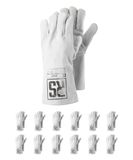 RS Split Lashandschoenen, montagehandschoenen van rundleer, maat 09, 12 paar, wit/werkhandschoenen, leren handschoenen, beschermende handschoenen