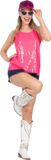 Wilbers & Wilbers - Neon Roze Pailletten Party Top Vrouw - Maat L/XL