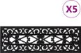 vidaXL Rubber Trapmatten - Set van 5 - Zwart - 25x75 cm - Anti-slip