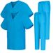 MISEMIYA Uniform Scrub Set Unisex Bz-2-6801-6802, Set van 2, Blauw, Maat L