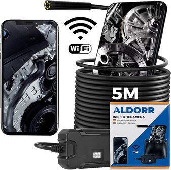 ALDORR Tools Inspectiecamera 5M - Android/IOS - IP68 Waterdicht - 1080P HD - Endoscoop
