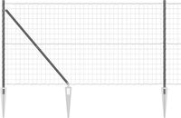 vidaXL Euro-hek met grondpennen 10 x 1,2 m PVC-coated staal grijs mesh