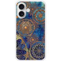Apple iPhone 16 Mandalla bleu verstevigd hoesje met sublimatie bedrukking