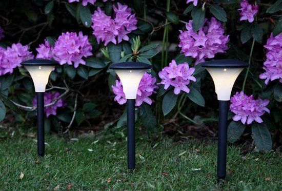 RTM Lighting Solar Priklampen - Zwart - Set van 3 - 26CM - Zonne-Energie