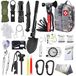 Kit de survie - Kit d'urgence - Hache, pelle et scie multifonctionnelles - Lampe de poche tactique et boussole - Pour la montagne et le camping