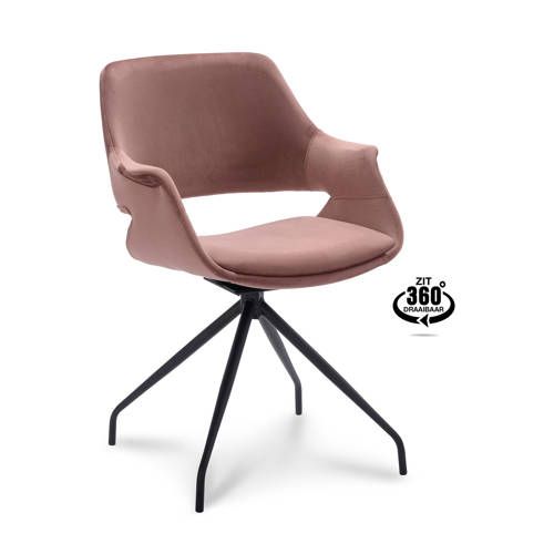 Eetkamerstoel Kevin - Roze - Polyester