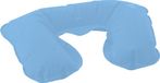 Coussin gonflable de voyage/coussin de nuque - bleu clair - 33 x 21 cm