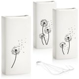 Merkloos Radiatorverdamper - Keramisch - 3 stuks - Wit en zwart - Paardenbloem