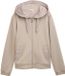 Tom Tailor Hoodie-sweatjack van scuba - Maat XXL - soft taupe grey