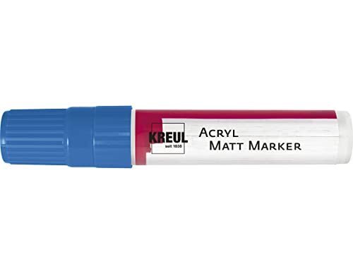 Kreul 46217 - Matte acrylmarker XXL, met spievormige punt ca. 15 mm, blauw, mat, permanent, acrylverf op waterbasis, voor puristische elementen