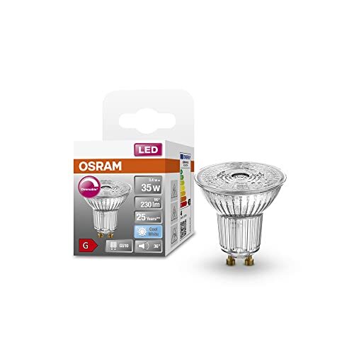 OSRAM Lamps OSRAM Superstar reflectorlamp, GU10-basis helder glas ,Warm wit (2700K), 230 Lumen, substituut voor 35W-verlichtingsmiddel dimbaar, 6-Pak